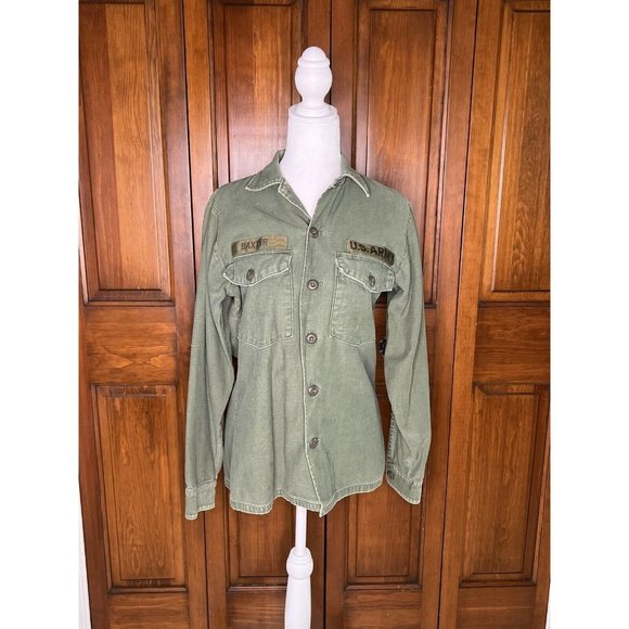 Unbranded Other - Vintage Clayton US Army Button Up Military Shirt Size M Double Pocket 14” x 33”